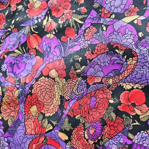 Vintage HER Women's 100% Silk Floral Long Sleeves Button Down Shirt Size L - Picture 8 of 8